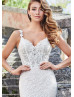 Beaded Ivory Lace Tulle Wedding Dress With Champagne Lining